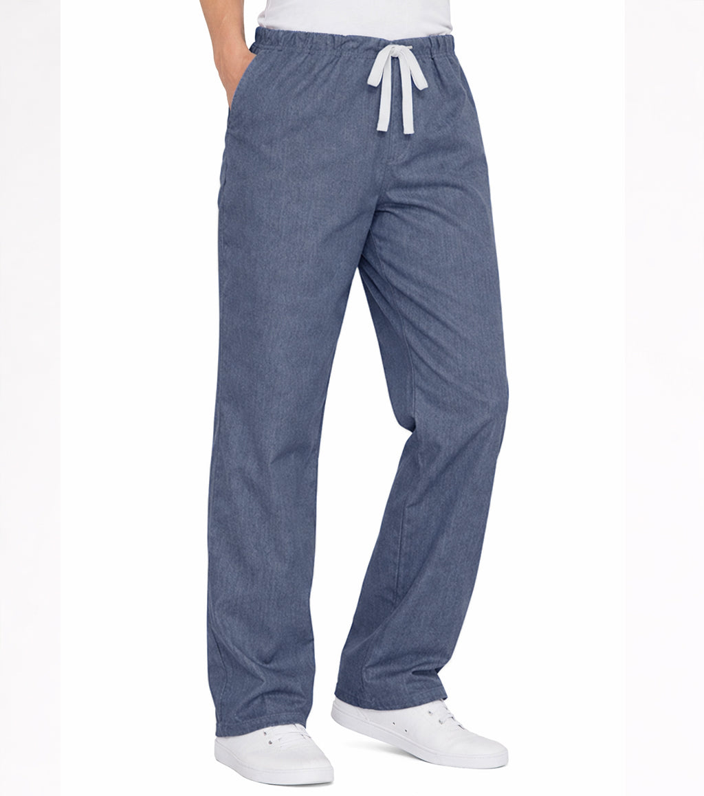 Unisex Denim Scrub Pant – 1 Back Pocket, with Drawstring