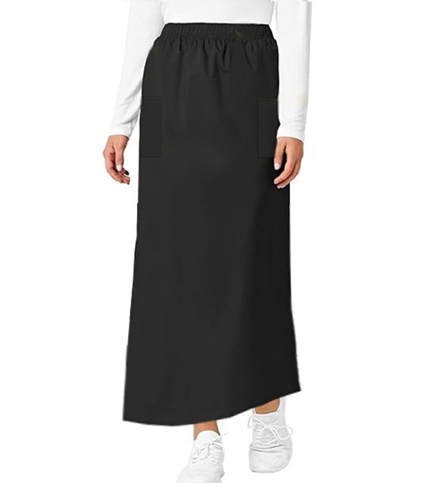 Stretch Women's A-Line Skirt with 2 Cargo Pockets full Elastic Waistband with Drawstring