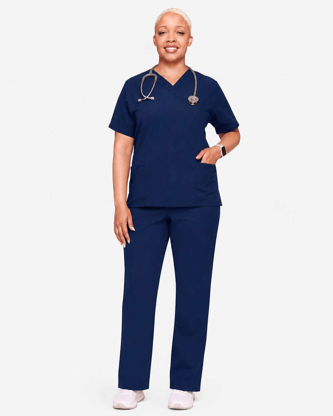 Microfiber Women's Scrub Set - 4 Pockets, Half Sleeves (2-Pocket Top & 2-Pocket Pant)