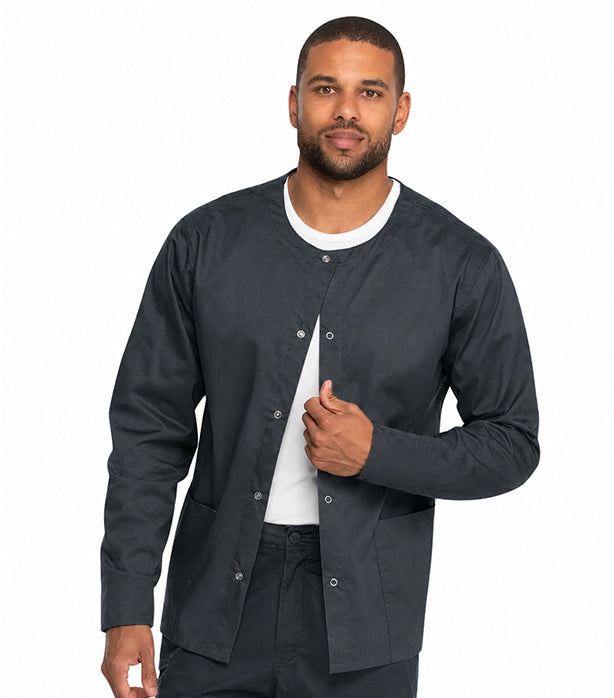 Poplin Scrub Jacket 2 pocket solid unisex full sleeve Plastic Button without rib