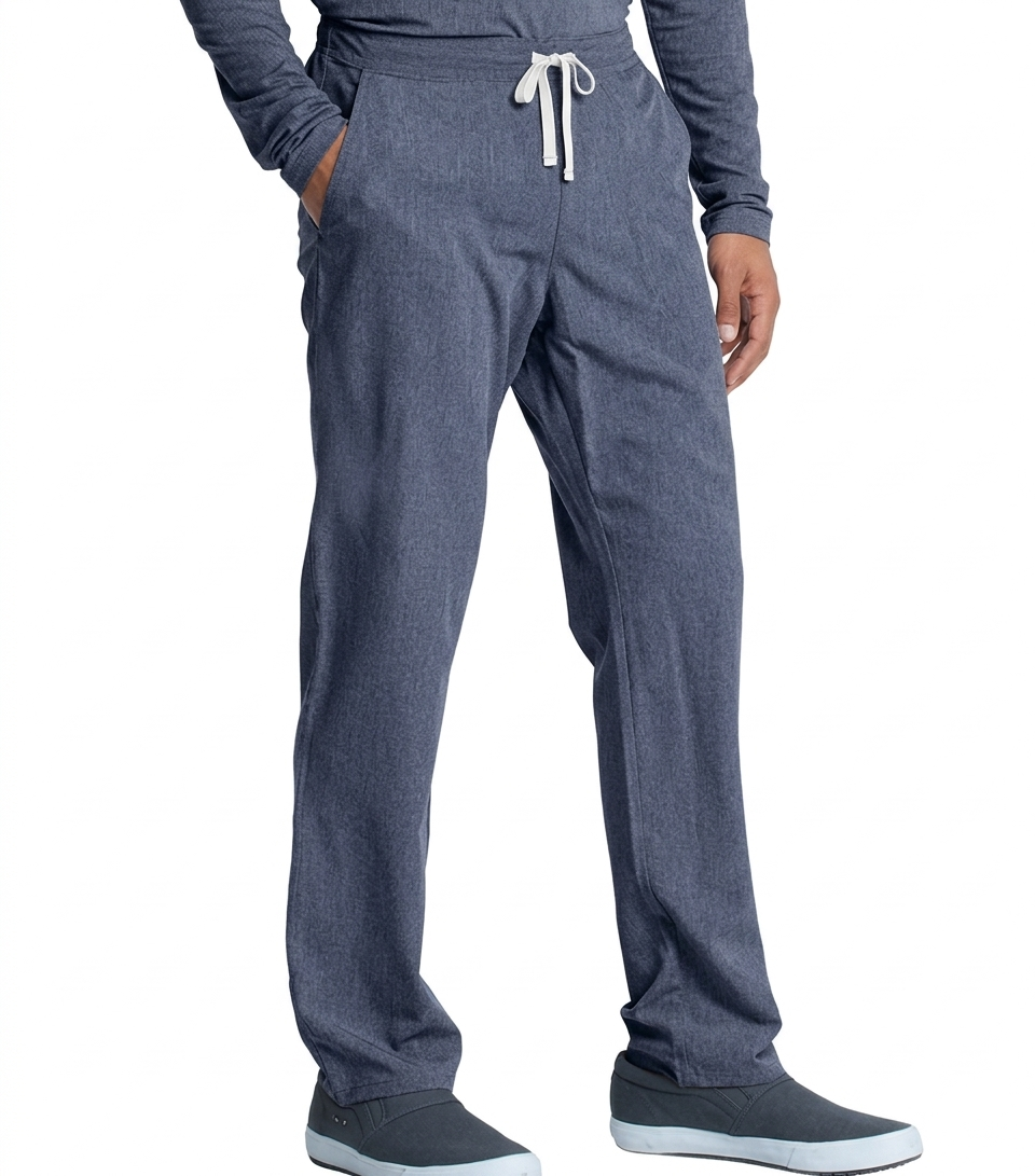 Unisex Denim Scrub Pant – 2 Side Pockets, with Elastic & Drawstring Both