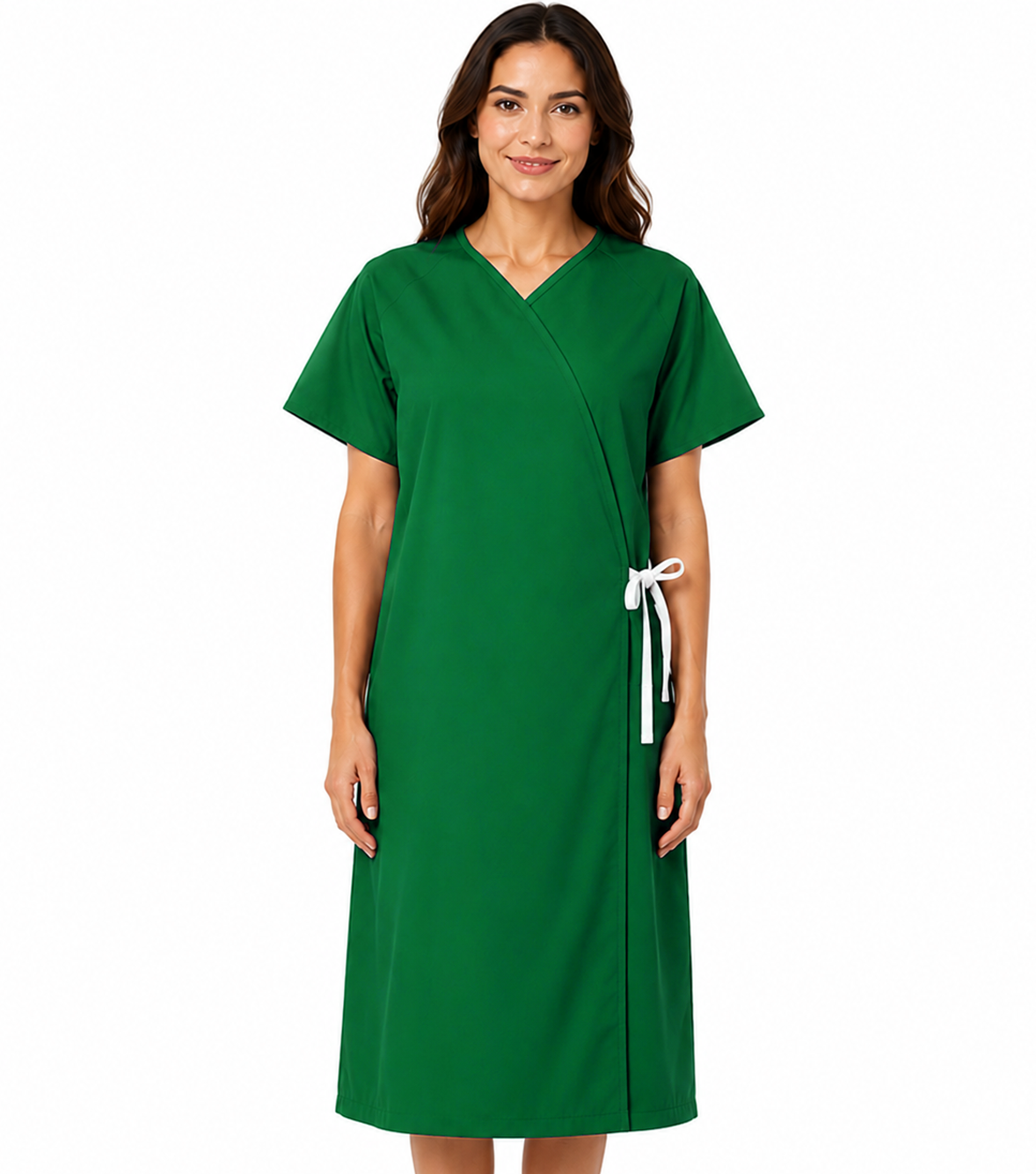 Patient Gown front open half sleeve with matching piping tie-able OR Velcro