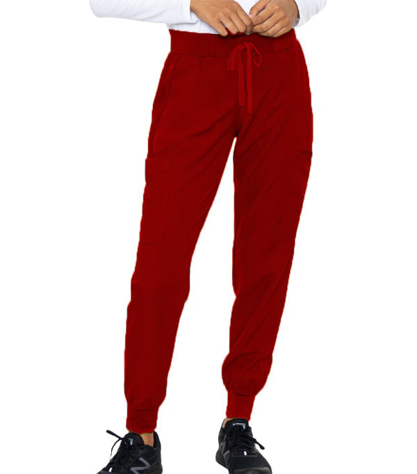 Microfiber Unisex Jogger Scrub Pant - 6 Pockets (2 Side Pockets, 2 Cargo Pockets with Cell Phone Pocket & 1 Back Pocket), Half Elastic Waistband