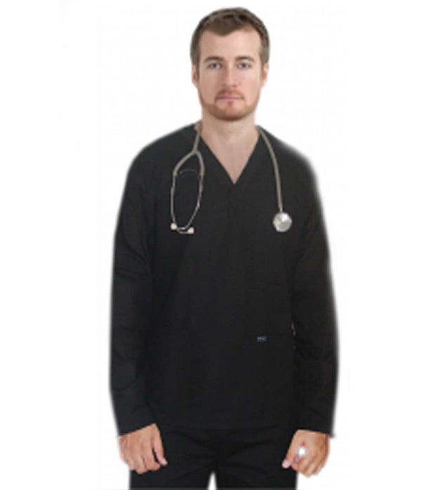 Microfiber Stretch Scrub set 6 pocket v neck full sleeve unisex (3 pocket top 3 pocket pant