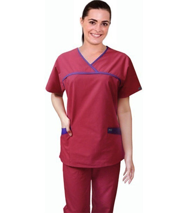 Microfiber Stretch A_ set horizontal crossover 4 Pockets  Half Sleeve (Top 2pkt with Pant 2 pkt)