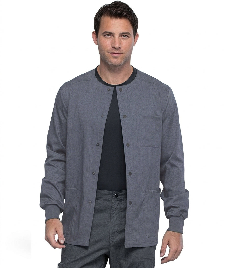 Denim jacket 3 pocket solid full sleeve front snap Button unisex with rib