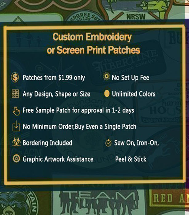 Custom Embroidered and Screen Printed Patches