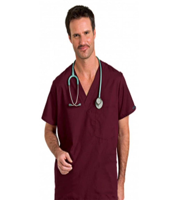 Poplin Scrub set 7 pocket v neck unisex half sleeve (1 pocket top 6 pocket pant 2 side pockets, 2 cargo pockets, 1 cell phone pocket in right cargo pocket, and 1 back pocket)