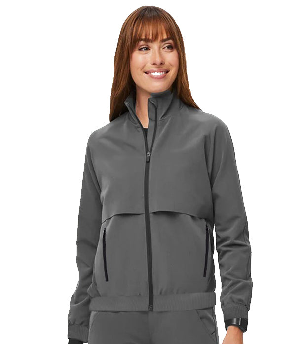 Stretchable Unisex Performance Scrub Jacket 2 Pockets with Full Sleeves Ribbed Cuffs and Zip Closure