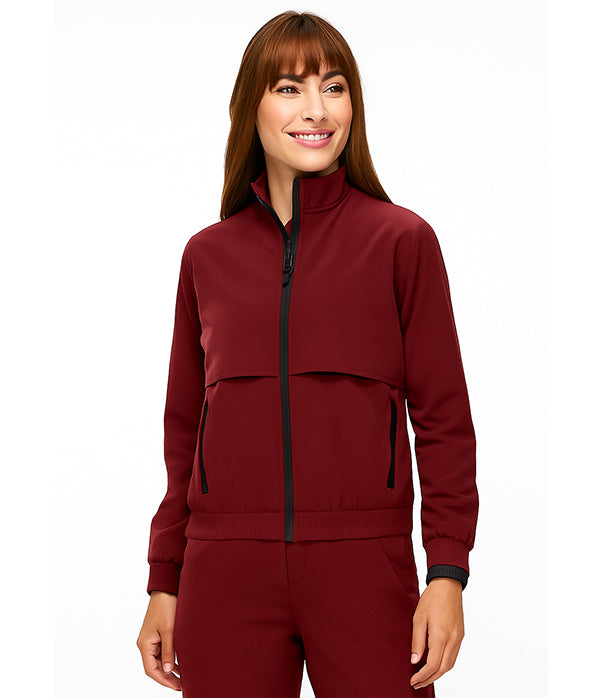 Microfiber Stretch Unisex Performance Scrub Jacket 2 Pockets  Full Sleeves Ribbed Cuffs and Zip Closure