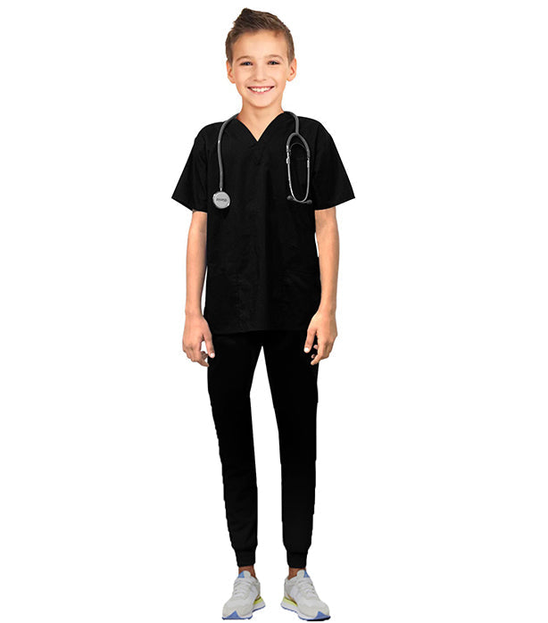 Microfiber Children's Jogger Scrub Set 3 Pocket Half Sleeve (top 2 pocket with bottom 1 pocket)